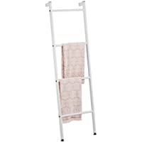 mDesign Organizador de baño para Colgar Toallas con Forma de Escalera – Toallero de pie con Cuatro Barras de Metal…